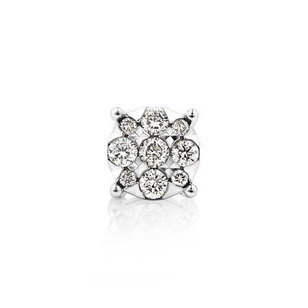 Men’s Stud Earring with 0.25 Carat TW of Diamonds in 10kt White Gold Men’s Stud Earring with 0.25 Carat TW of Diamonds in 10kt White Gold