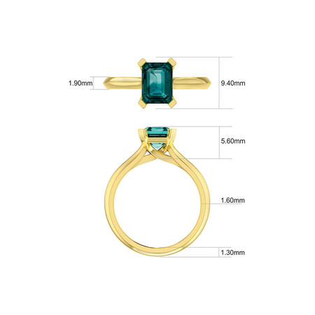 Ring With Laboratory Created Emerald In 10kt Yellow Gold Ring With Laboratory Created Emerald In 10kt Yellow Gold