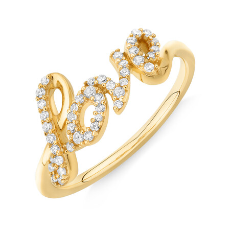 Love Ring with 0.18 Carat TW of Diamonds in 10kt Yellow Gold Love Ring with 0.18 Carat TW of Diamonds in 10kt Yellow Gold