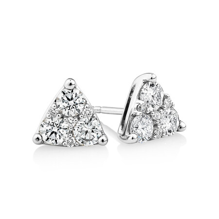 Triangle Cluster Earrings with 1.0 Carat TW of Diamonds in 10kt White Gold Triangle Cluster Earrings with 1.0 Carat TW of Diamonds in 10kt White Gold