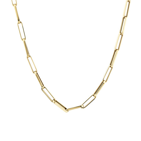 60cm Hollow Rectangle Link Chain in 10kt Yellow Gold