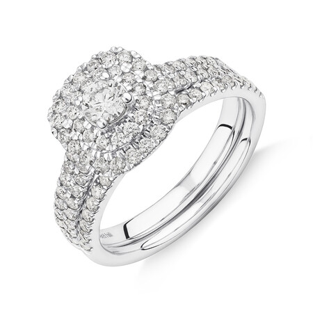 Evermore Bridal Set with 1 Carat TW of Diamonds in 14ct White Gold Evermore Bridal Set with 1 Carat TW of Diamonds in 14ct White Gold