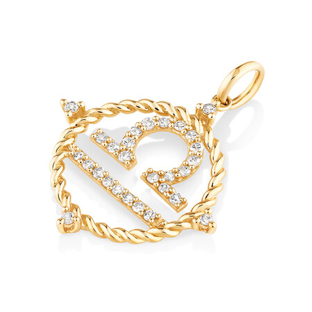 Libra Zodiac Pendant with 0.20 Carat TW of Diamonds in 10kt Yellow Gold Libra Zodiac Pendant with 0.20 Carat TW of Diamonds in 10kt Yellow Gold