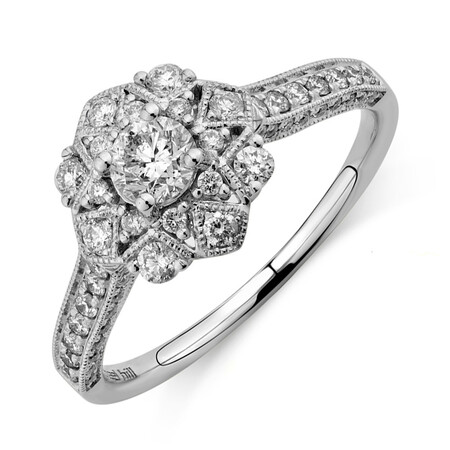 Engagement Ring with 0.75 Carat TW of Diamonds in 14ct White Gold Engagement Ring with 0.75 Carat TW of Diamonds in 14ct White Gold