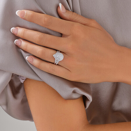 Bridal Set with 1 Carat TW of Diamonds in 14kt White Gold Bridal Set with 1 Carat TW of Diamonds in 14kt White Gold