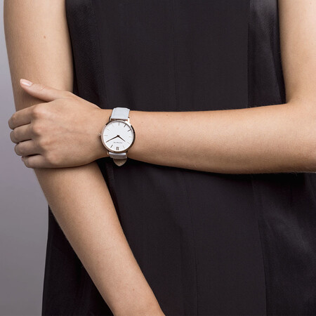 Ladies Watch in Grey Leather & Stainless Steel Ladies Watch in Grey Leather & Stainless Steel