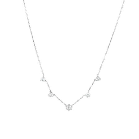 Laboratory-Created 1.25 Carat TW Diamond Necklace in 10ct White Gold Laboratory-Created 1.25 Carat TW Diamond Necklace in 10ct White Gold