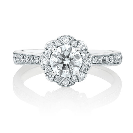 Engagement Ring With 1.03 Carat TW Of Diamonds In 14ct White Gold Engagement Ring With 1.03 Carat TW Of Diamonds In 14ct White Gold