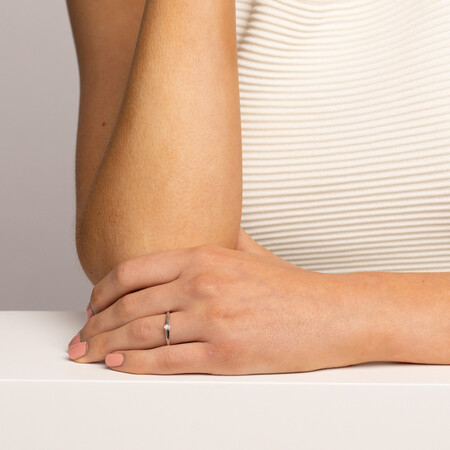 Promise Ring with Diamond in 10kt White Gold Promise Ring with Diamond in 10kt White Gold