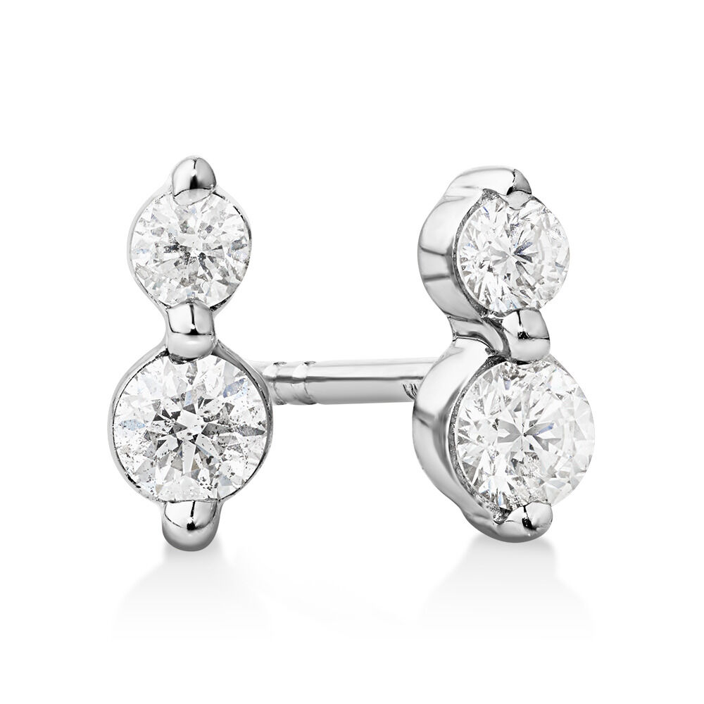 Double diamond stud earrings discount