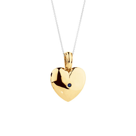 Heart Enhance Pendant with Natural Sapphire in 10ct Yellow Gold Heart Enhance Pendant with Natural Sapphire in 10ct Yellow Gold