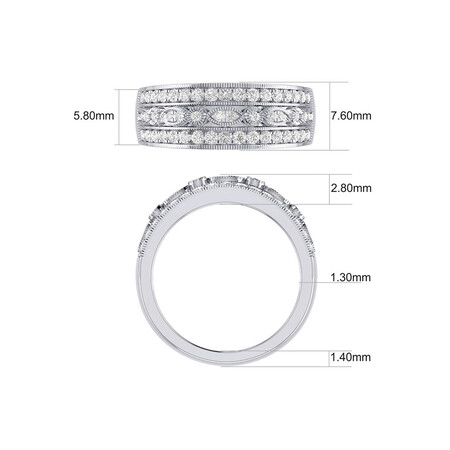 Fancy Ring with 0.50 Carat TW of Diamonds in 10ct White Gold Fancy Ring with 0.50 Carat TW of Diamonds in 10ct White Gold