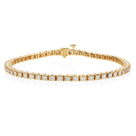 Tennis Bracelet with 3 Carat TW of Diamonds in 18ct Yellow Gold Tennis Bracelet with 3 Carat TW of Diamonds in 18ct Yellow Gold