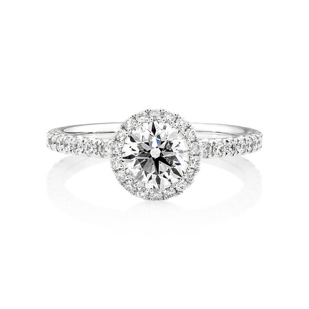 Sir Michael Hill Designer Halo Engagement Ring with 1.36 Carat TW of Diamonds in 18kt White Gold Sir Michael Hill Designer Halo Engagement Ring with 1.36 Carat TW of Diamonds in 18kt White Gold