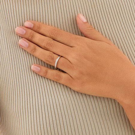 Wedding Band with 0.15 Carat TW of Diamonds in 10ct White Gold Wedding Band with 0.15 Carat TW of Diamonds in 10ct White Gold