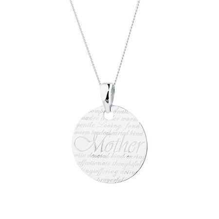 Mother' Pendant in Sterling Silver Mother' Pendant in Sterling Silver