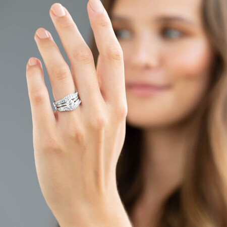 Enhancer Ring with 3/4 Carat TW of Diamonds in 14ct White Gold Enhancer Ring with 3/4 Carat TW of Diamonds in 14ct White Gold