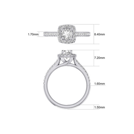 Engagement Ring With 0.95 Carat TW Of Diamonds In 14kt White Gold Engagement Ring With 0.95 Carat TW Of Diamonds In 14kt White Gold