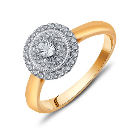 Ring with 0.52 Carat TW of Diamonds in 10ct Yellow & White Gold Ring with 0.52 Carat TW of Diamonds in 10ct Yellow & White Gold