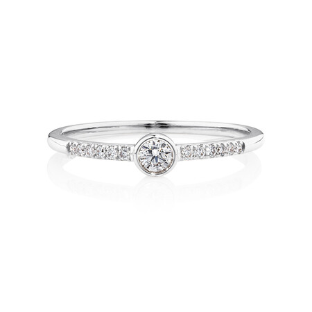 Promise Ring with 0.16 Carat TW of Diamonds in 10kt White Gold Promise Ring with 0.16 Carat TW of Diamonds in 10kt White Gold