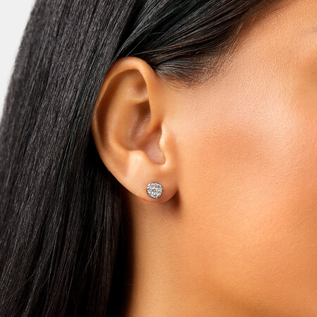 Stud Earrings with 0.50 Carat TW of Diamonds in 10kt White Gold Stud Earrings with 0.50 Carat TW of Diamonds in 10kt White Gold