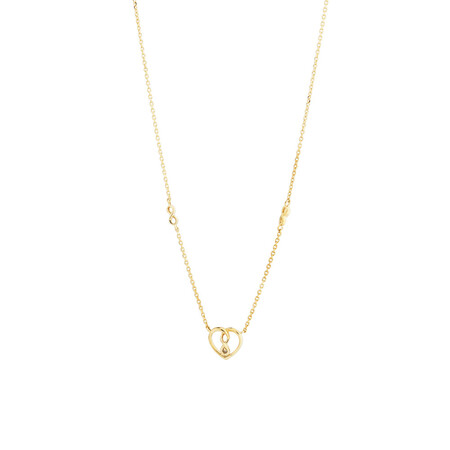 Mini Infinitas Pendant with Diamonds in 10ct Yellow Gold Mini Infinitas Pendant with Diamonds in 10ct Yellow Gold