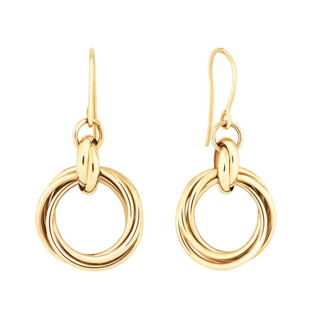 Circle Drop Earrings in 10kt Yellow Gold Circle Drop Earrings in 10kt Yellow Gold