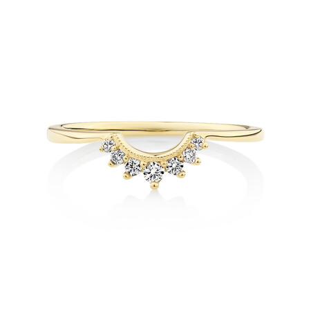 Evermore Wedding Band with 0.10 Carat TW of Diamonds in 10ct Yellow Gold Evermore Wedding Band with 0.10 Carat TW of Diamonds in 10ct Yellow Gold