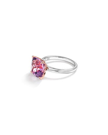 Ring with Rose Amethyst in Sterling Silver & 10kt Rose Gold Ring with Rose Amethyst in Sterling Silver & 10kt Rose Gold
