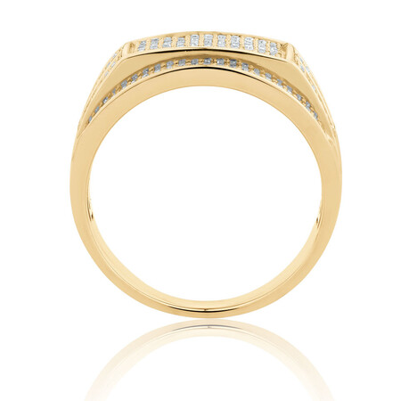 Men's Ring with 0.45 Carat TW of Diamonds in 10ct Yellow Gold Men's Ring with 0.45 Carat TW of Diamonds in 10ct Yellow Gold