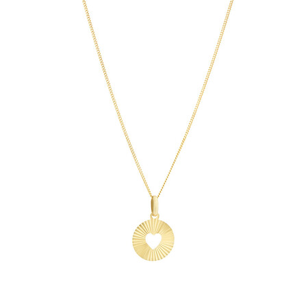 Circle Heart Pendant in 10ct Yellow Gold Circle Heart Pendant in 10ct Yellow Gold
