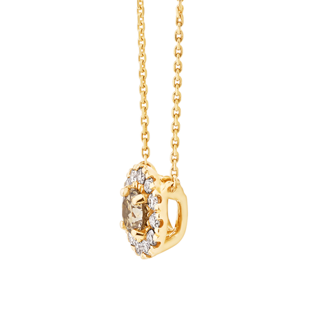 Halo Necklace with 0.23 Carat TW of Diamonds in 10kt Yellow Gold Halo Necklace with 0.23 Carat TW of Diamonds in 10kt Yellow Gold