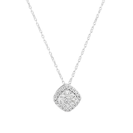 Cluster Pendant with 0.50 Carat TW of Diamonds in 10kt White Gold Cluster Pendant with 0.50 Carat TW of Diamonds in 10kt White Gold