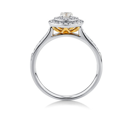 Whitefire Engagement Ring with 1/2 Carat TW of Diamonds in 18ct White & 22ct Yellow Gold Whitefire Engagement Ring with 1/2 Carat TW of Diamonds in 18ct White & 22ct Yellow Gold