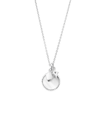 Round Drop Pendant with Cubic Zirconia in Sterling Silver Round Drop Pendant with Cubic Zirconia in Sterling Silver