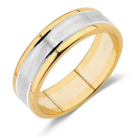 Men's Wedding Band in 10ct Yellow & White Gold Men's Wedding Band in 10ct Yellow & White Gold