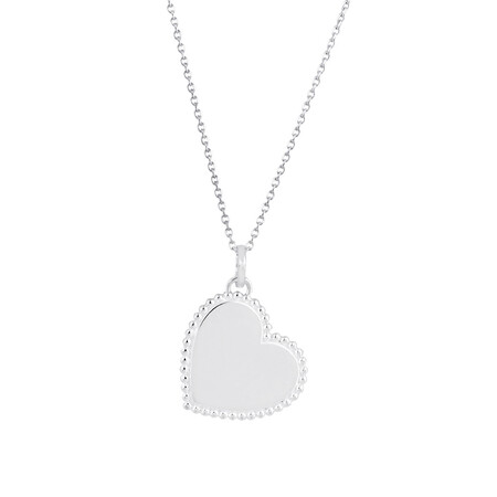 46cm Engravable Heart Pendant in Sterling Silver 46cm Engravable Heart Pendant in Sterling Silver