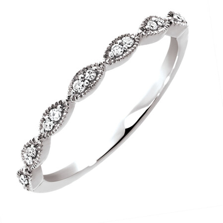 Wedding Band with Diamonds in 10kt White Gold Wedding Band with Diamonds in 10kt White Gold