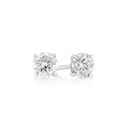Solitaire Stud Earrings with 0.50 Carat TW of Diamonds in 10kt White Gold
