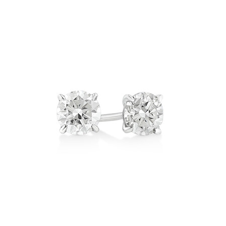 Solitaire Stud Earrings with 0.50 Carat TW of Diamonds in 10kt White Gold Solitaire Stud Earrings with 0.50 Carat TW of Diamonds in 10kt White Gold