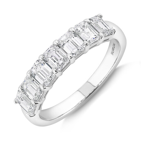 7 Stone Claw Wedding Ring with 1.61 Carat TW of Diamonds in 14kt White Gold 7 Stone Claw Wedding Ring with 1.61 Carat TW of Diamonds in 14kt White Gold