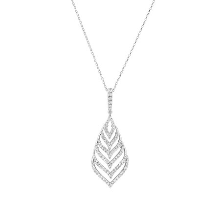 Teardrop Pendant with 1.25 Carat TW of Diamonds in 10kt White Gold Teardrop Pendant with 1.25 Carat TW of Diamonds in 10kt White Gold
