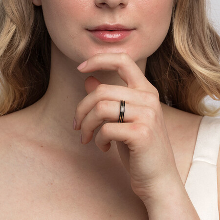 Ring in Black Titanium & 10ct Yellow Gold Ring in Black Titanium & 10ct Yellow Gold