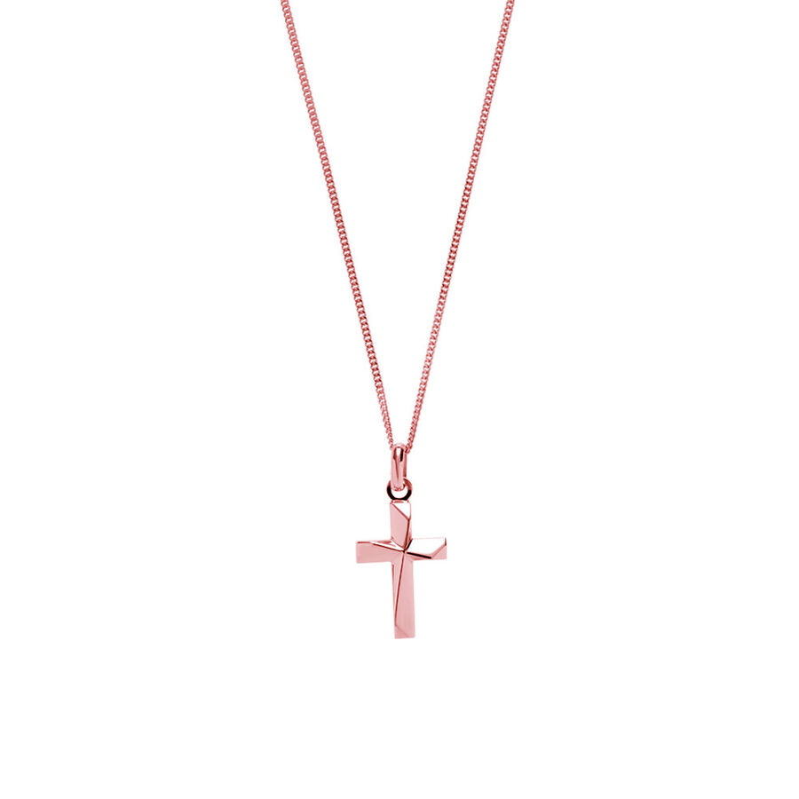 Rose gold necklace cross clearance