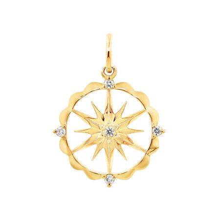 Star Motif Pendant with Diamonds in 10kt Yellow Gold Star Motif Pendant with Diamonds in 10kt Yellow Gold