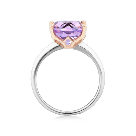 Natural Rose Amethyst Ring in Sterling Silver & 10kt Rose Gold Natural Rose Amethyst Ring in Sterling Silver & 10kt Rose Gold