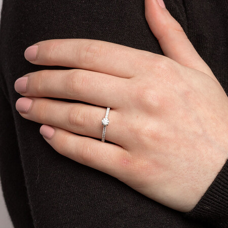 Engagement Ring with 1/2 Carat TW of Diamonds in 14ct White Gold Engagement Ring with 1/2 Carat TW of Diamonds in 14ct White Gold