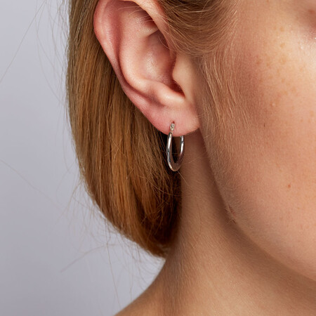 Hoop Earrings in 10ct White Gold Hoop Earrings in 10ct White Gold