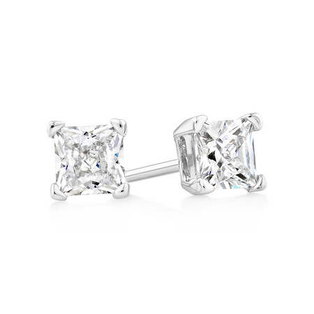 Stud Earrings with Cubic Zirconia in Sterling Silver Stud Earrings with Cubic Zirconia in Sterling Silver