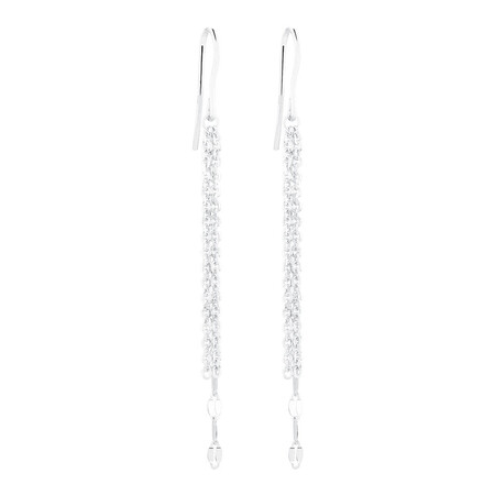 Triple Strand Drop Earrings in Sterling Silver Triple Strand Drop Earrings in Sterling Silver